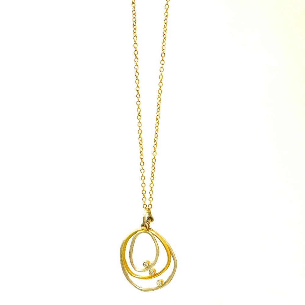 Jamie Joseph Asymmetrical Halo & Diamond Necklace